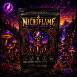 Single pouch of Microflame Mushroom Gummies