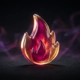 Glowing MicroFlame gummy on dark background