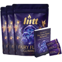 Three pouches of MicroFlame microdose gummies